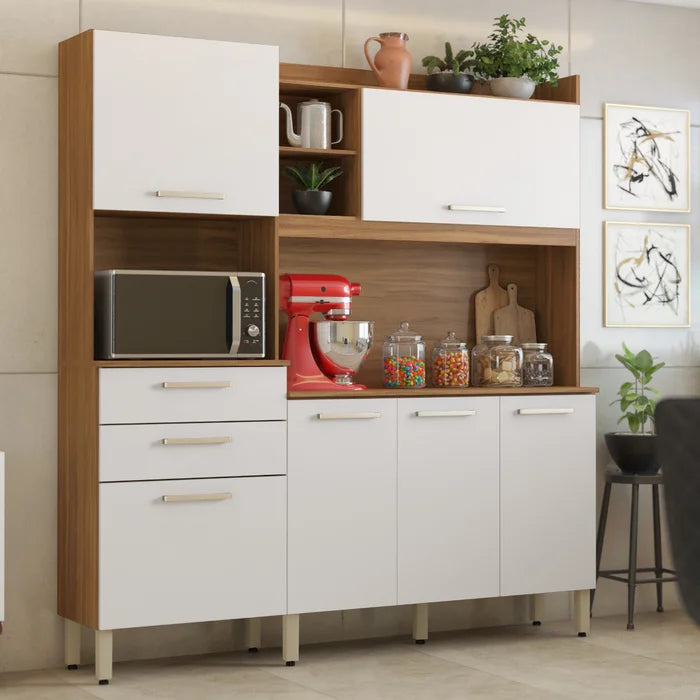 Armário de Cozinha Kit Select - Amêndoa/Branco