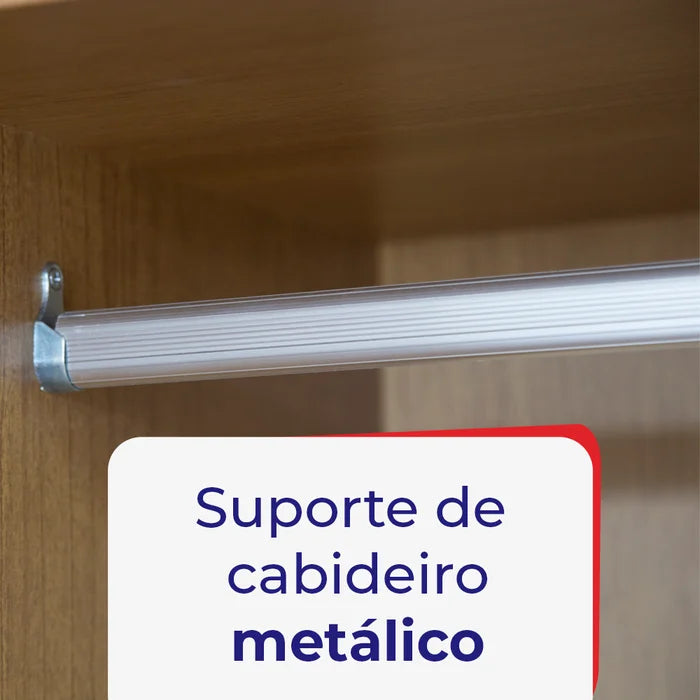 Roupeiro Da Vinci Plus 100% MDF - 6 Portas - 2,75 cm - Cinamomo/Off White L