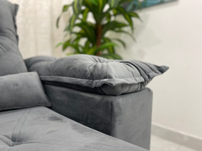 Sofá Retrátil Reclinável Small 2.30m - Cinza E