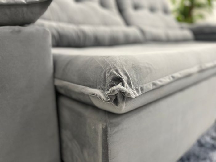 Sofá Retrátil Reclinável Small 2.30m - Cinza E
