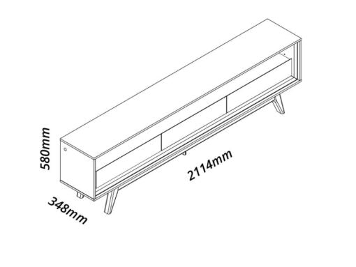 Rack Requinte 2,10 cm 75" - 100% MDF - Com LED - Naturale/Off White EN