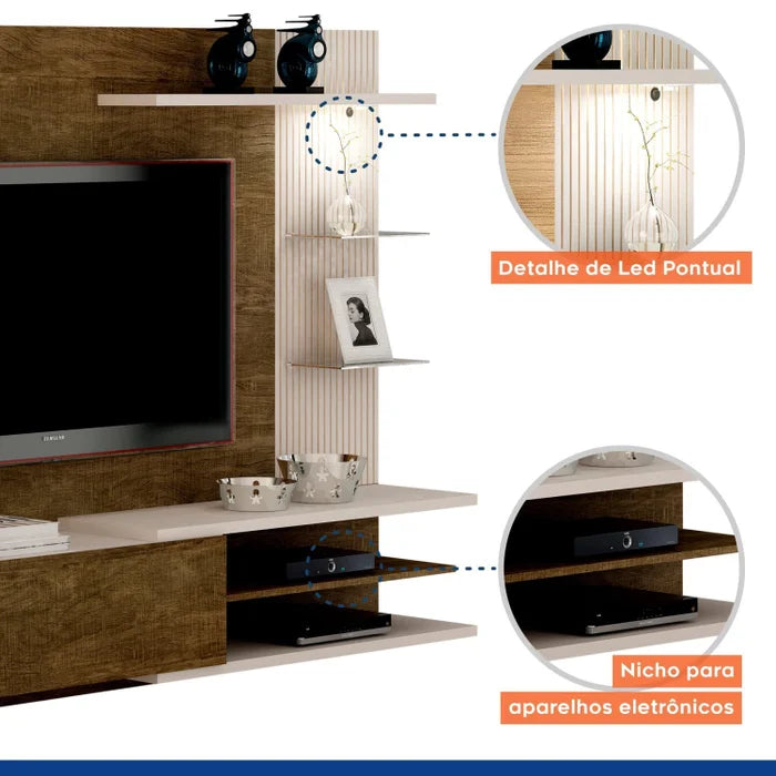 Home Florida 60'' Com LED - Ypê/Off White