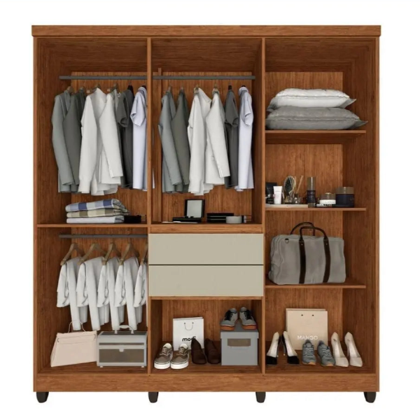 Roupeiro Master - 8 Portas - Cinamomo/Off White L