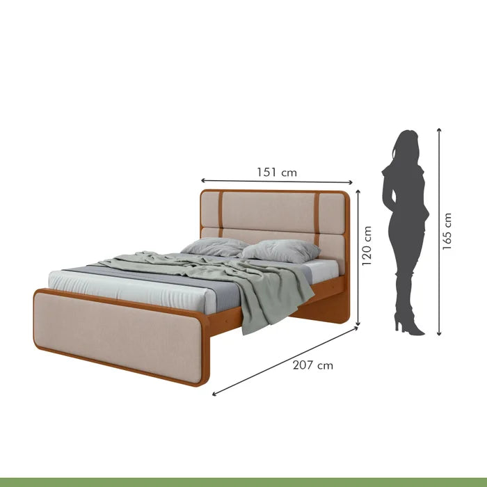 Cama Leder 100% MDF (Casal 1,38cm) - Frissano/Off White L