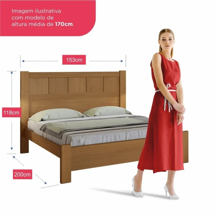 Cama Primícia Plus 100% MDF (Casal 1,38cm) - Cinamomo L