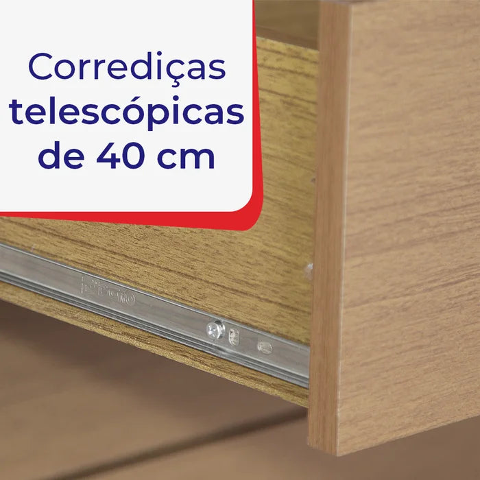 Roupeiro Dubai 100% MDF - 3 Portas Espelhadas - Cinamomo L
