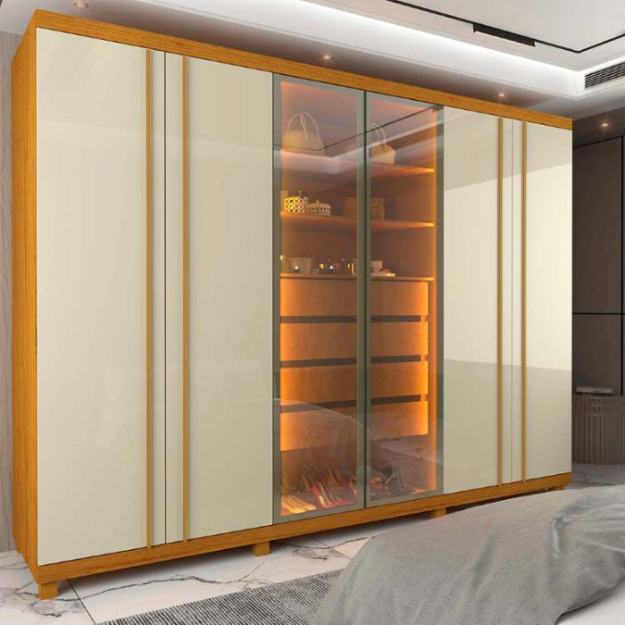 Roupeiro Absolut New 6P sendo 2P Reflecta com LED e Pes Naturale.Off White EN
