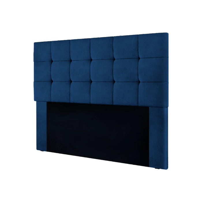 Cabeceira Casal Ana Veludo Suede Azul - EN