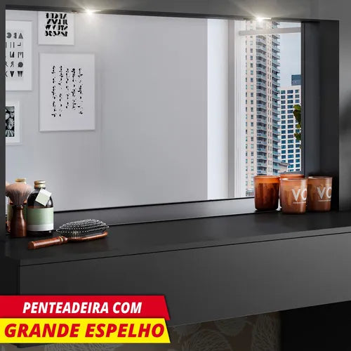 Penteadeira Gloss (COM LED) - Preto