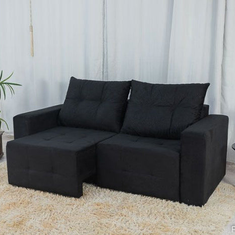 Estofado Retratil Havai 180 2x90 Veludo Preto EN