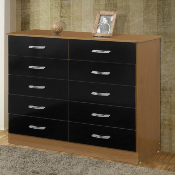 Comoda Macae.Parati 10 GAVETAS Demolicao com Preto EN