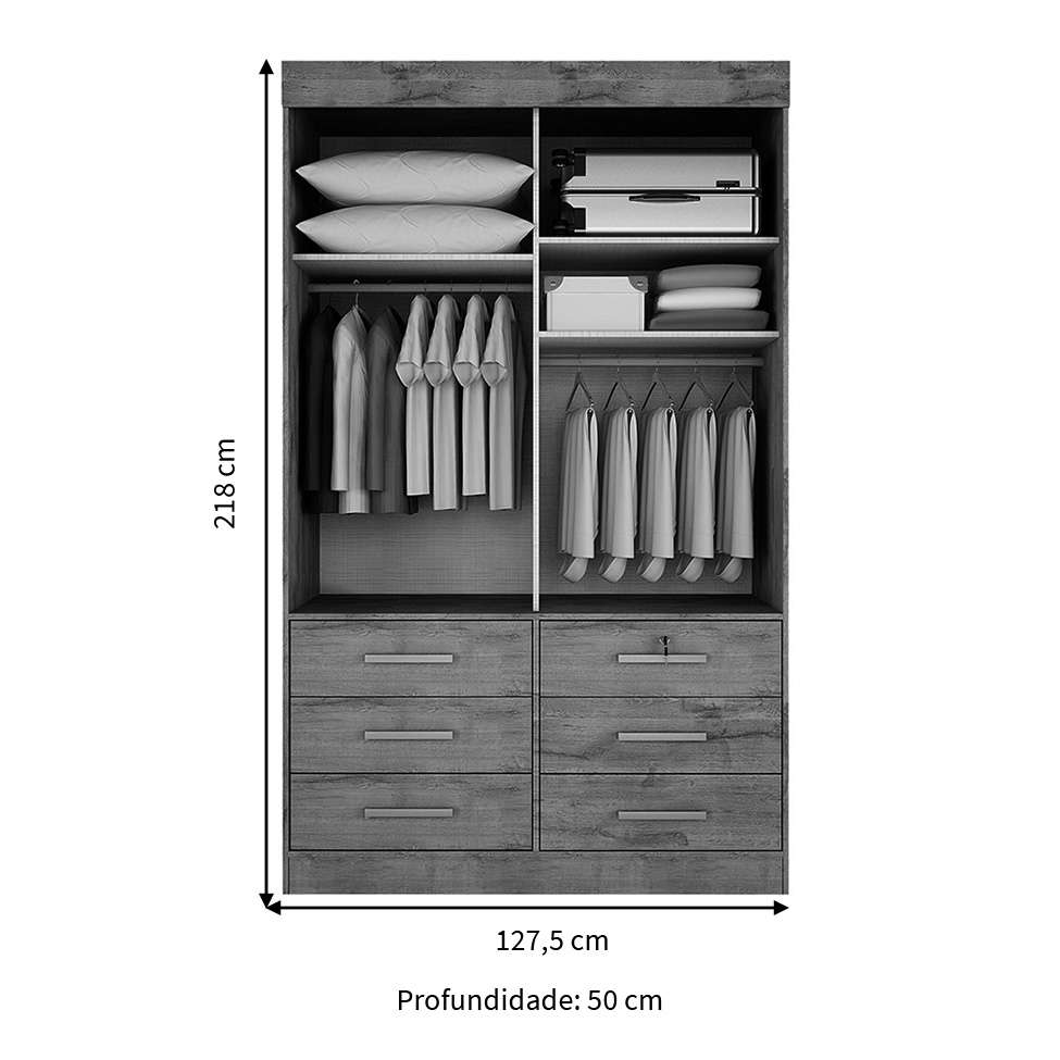 Roupeiro Sonare / Com espelho + Chave - Canela