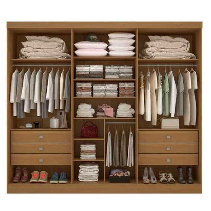 Roupeiro Da Vinci Plus 6P Ipe.Off White Ripado EN