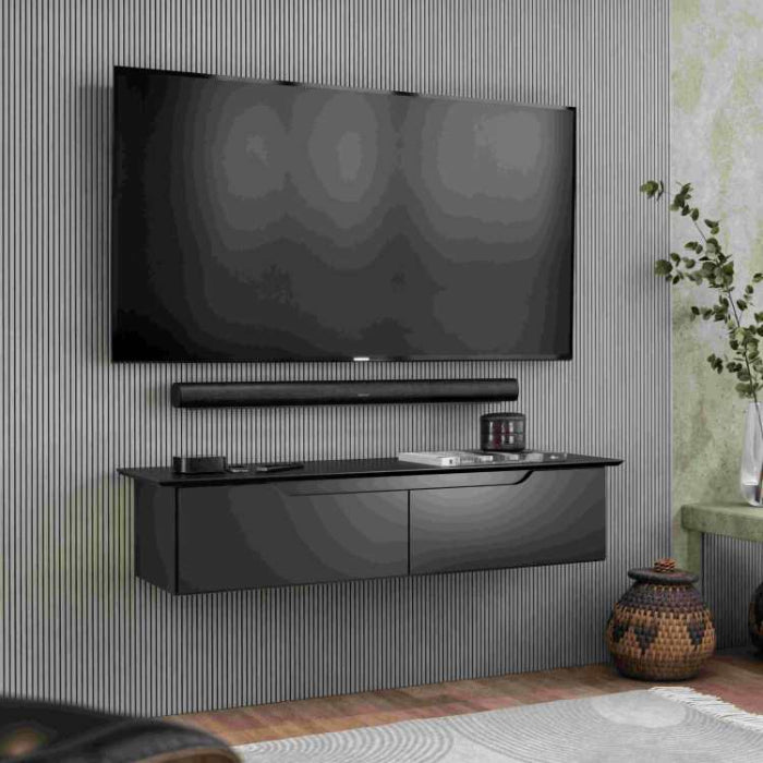 Rack Aparador Suspenso Flow 2P Preto EN