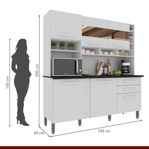 Armário de Cozinha Alexia - Com Espelho - Branco EN