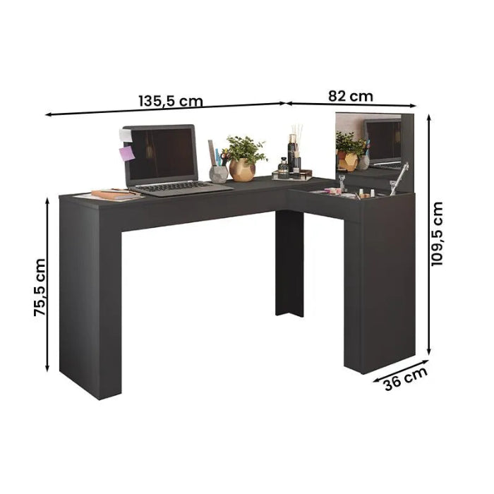 Escrivaninha Penteadeira Jade Preto Fosco EN