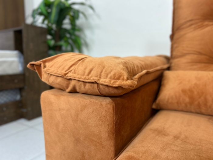Sofá Retrátil Reclinável Atenas 2.00m - Terracota E