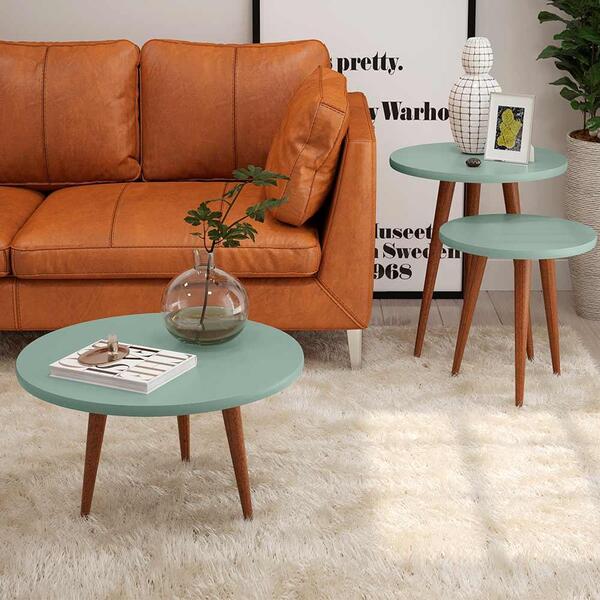 Conjunto de 3 Mesa de Legs - Verde