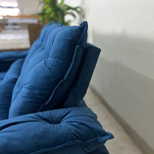 Sofá Retrátil Reclinável Atenas 2.00m - Azul E