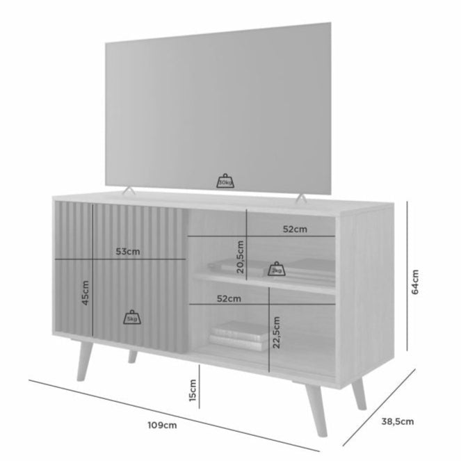 Rack Carinho 43″ MDF - Cinamomo L