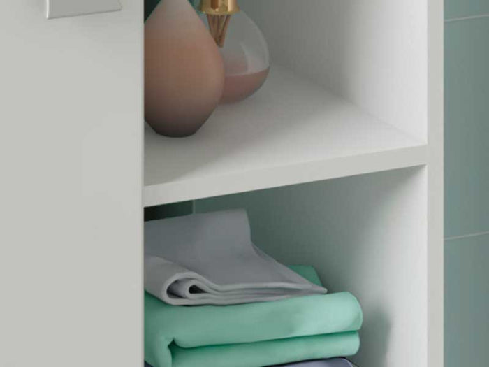 Gabinete de Banheiro Lotus 100% MDF - Com Cuba + Espelho - Branco