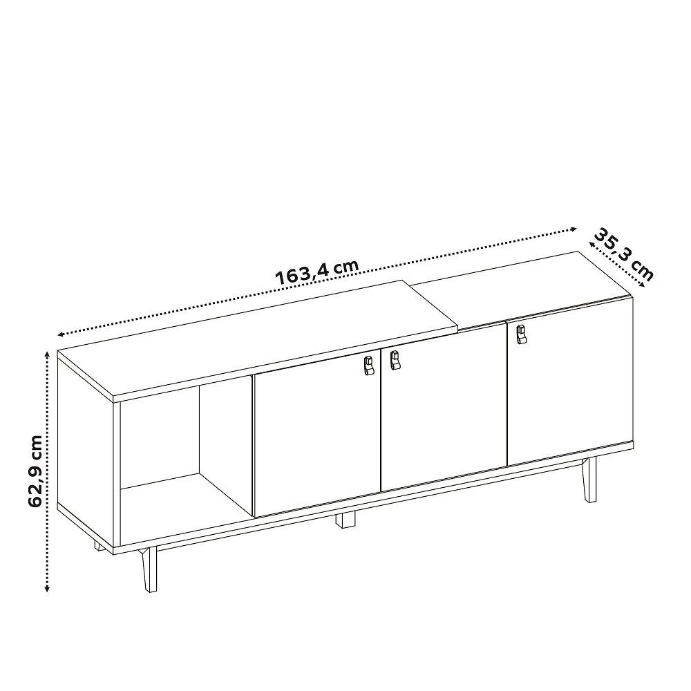 Bancada NT 1380 1,60 cm 50″ - Off White/Freijó EN