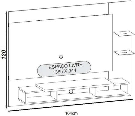 Painel Moscou Tv 55'' - Mocacino 3D - 100% MDF
