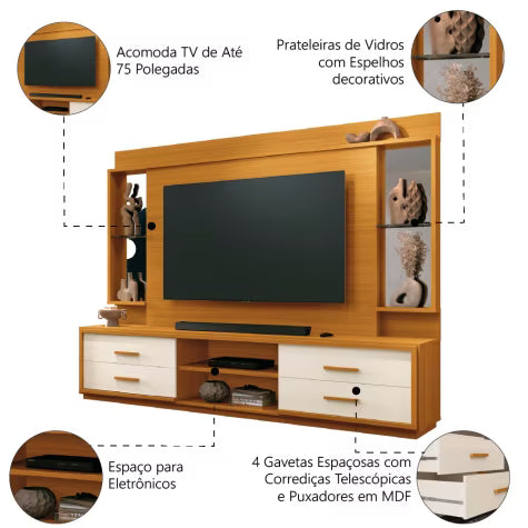 Home Leni 75'' - Cedro/Off White E