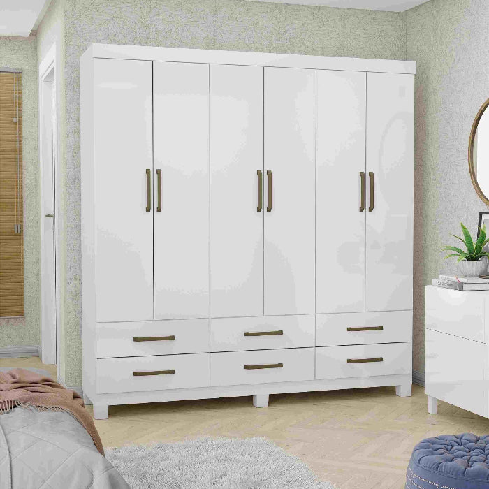 Roupeiro Dallas Gold com Pes Branco Branco EN