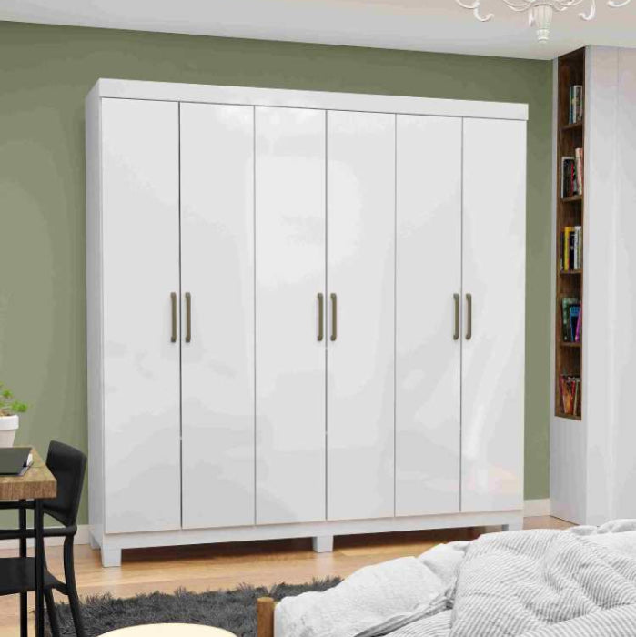 Roupeiro Recife Gold 6P2G com Pes Branco.Branco EN