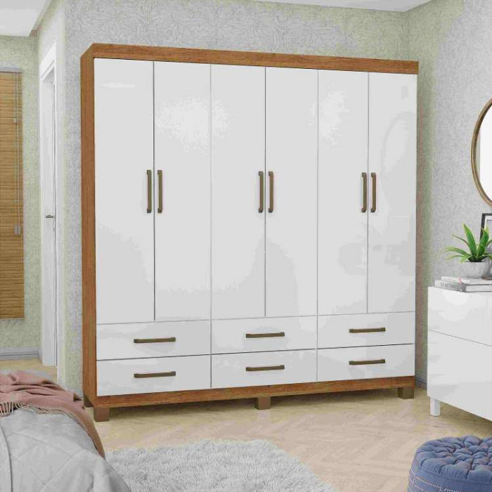 Roupeiro Dallas Gold com Pes Cinamomo.Branco EN