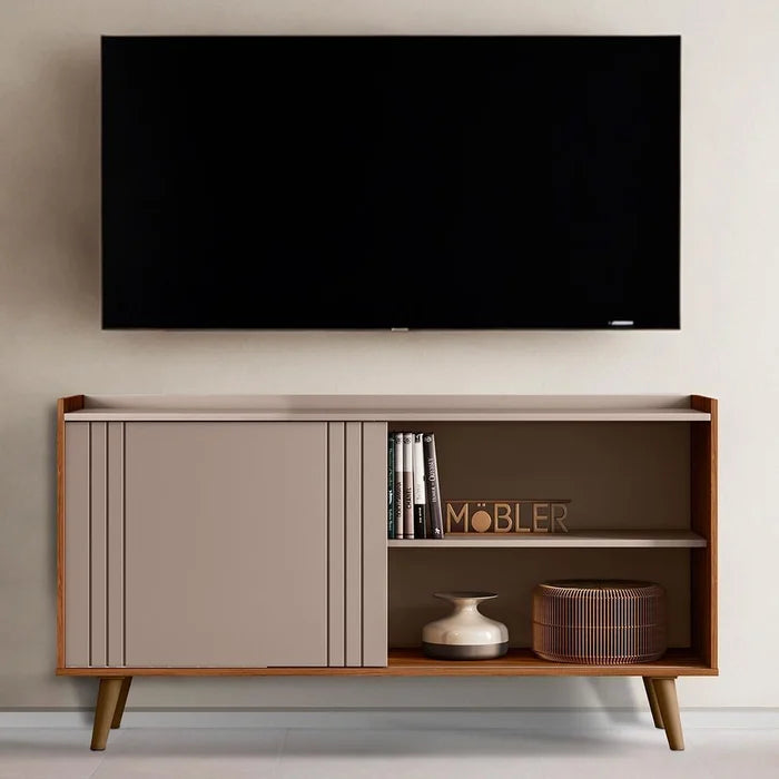 Rack Bancada New Austin 1,36 cm 50" - Grigio Fosco/Cinamomo Mel EN