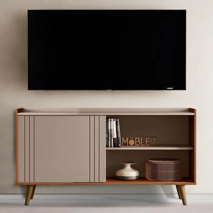 Rack Bancada New Austin 1,36 cm 50" - Grigio Fosco/Cinamomo Mel EN