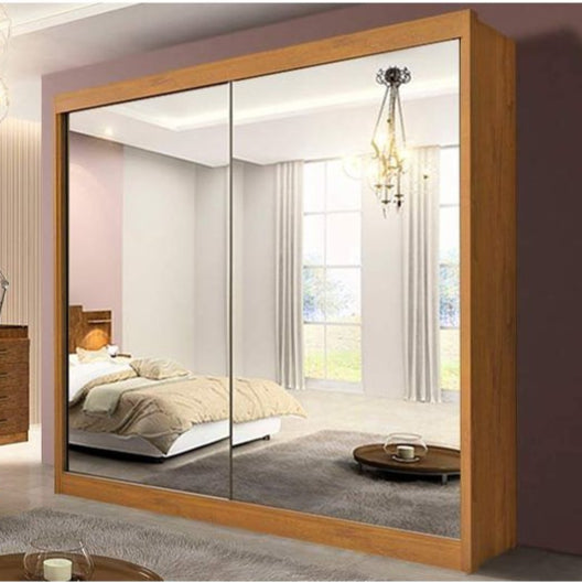 Roupeiro Las Vegas 100% MDF -  2 Portas Espelhadas - Cinamomo  L