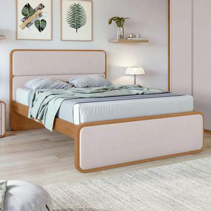 Cama Loop 100% MDF (Casal 1,38cm) - Bege/Amêndoa   L