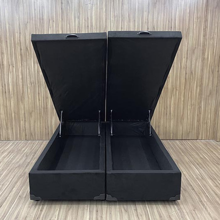 Base Bau Casal Bipartida Suede Preto EN