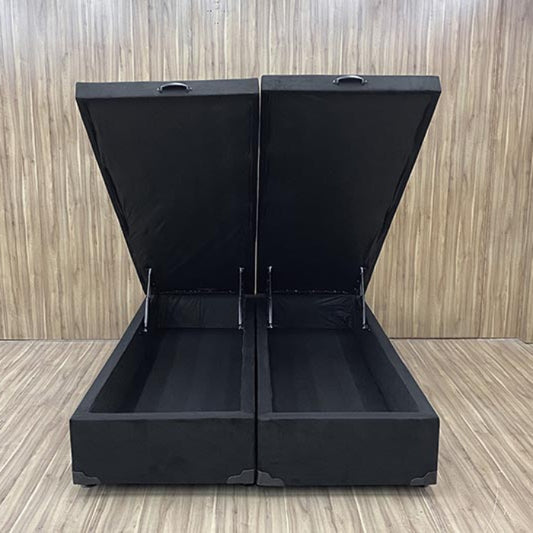 Base Bau Casal Bipartida Suede Preto EN