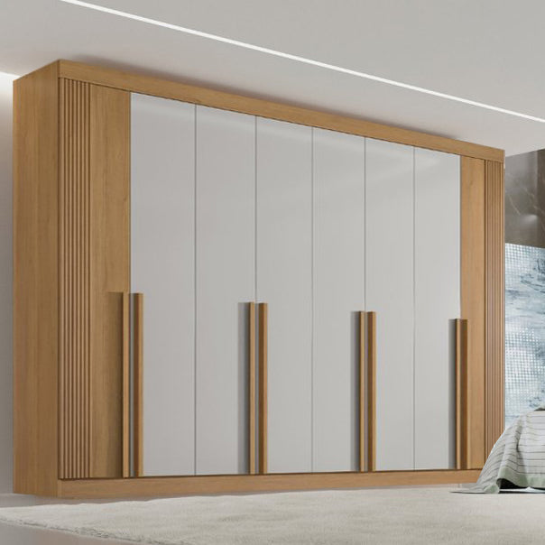 Roupeiro Dyamond 100% MDF - 8 Portas - 2,75 cm - Cinamomo/Off White L