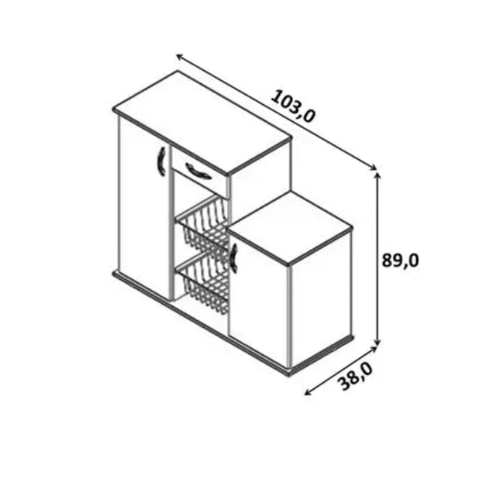 Fruteira Diva New 2Cestos Freijo.Trend.Branco EN