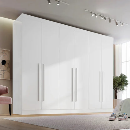 Roupeiro Da Vinci 100% MDF - 6 Portas - 2,75 cm - Branco L