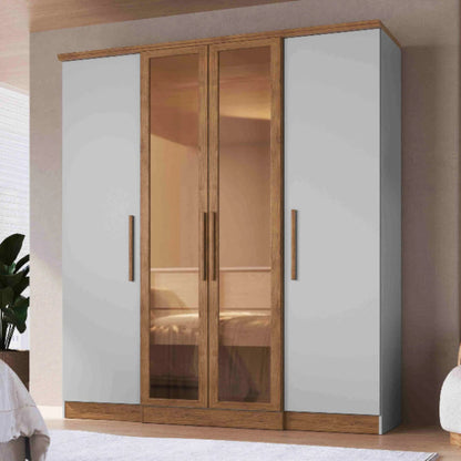 Roupeiro Genebra, sendo 2 Portas com Vidro Reflecta Lunar.Nogueira EN