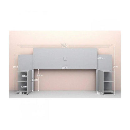 Cabeceira Box Acapulco Jequitibá/Off White Flex EN