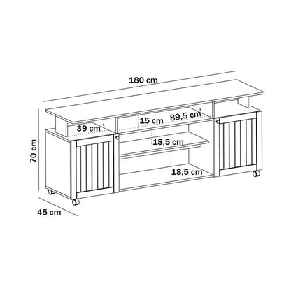 Rack Ipanema 1,80 cm 75″ - Cinamomo/Off White EN