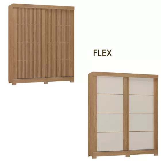 Roupeiro Montana - Canelado Off White / Canelado 3D (FLEX)