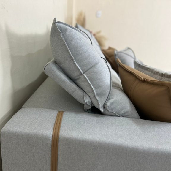 Sofá Retrátil e Reclinável Gran Bello 2.50m – Linho - Cinza E