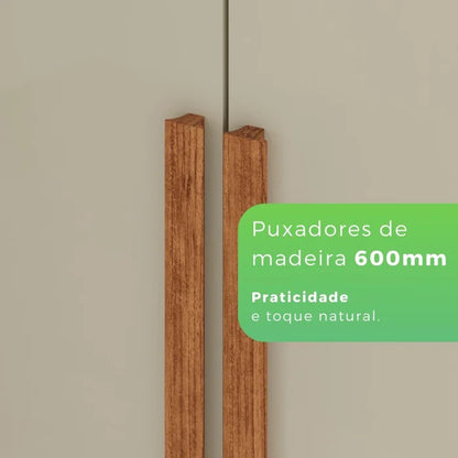 Roupeiro Potenza 100% MDF - 6 Portas - 2,75 cm - Cinamomo/Off White L
