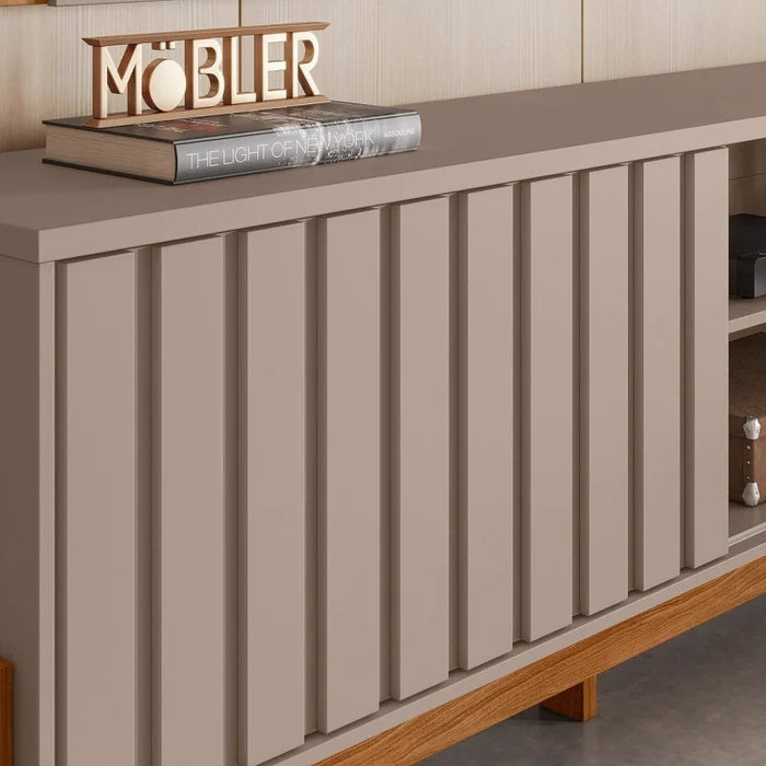 Rack Bancada New Aurora 1,88 cm 75" - Grigio Fosco/Cinamomo Mel EN