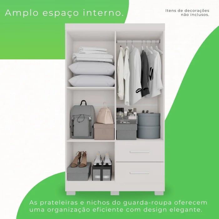 Roupeiro Estrela 4 Portas - Branco  EN