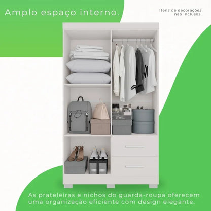 Roupeiro Estrela 4 Portas - Branco  EN