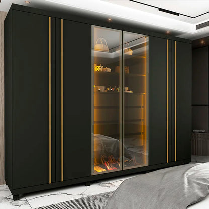 Roupeiro Absolut New 6P sendo 2P Reflecta com LED e Pes Grafite EN